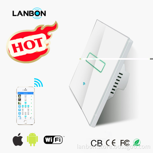 Shenzhen Lanbon L6 wireless wifi control remote touch switch smart home system two-way 1 Gang